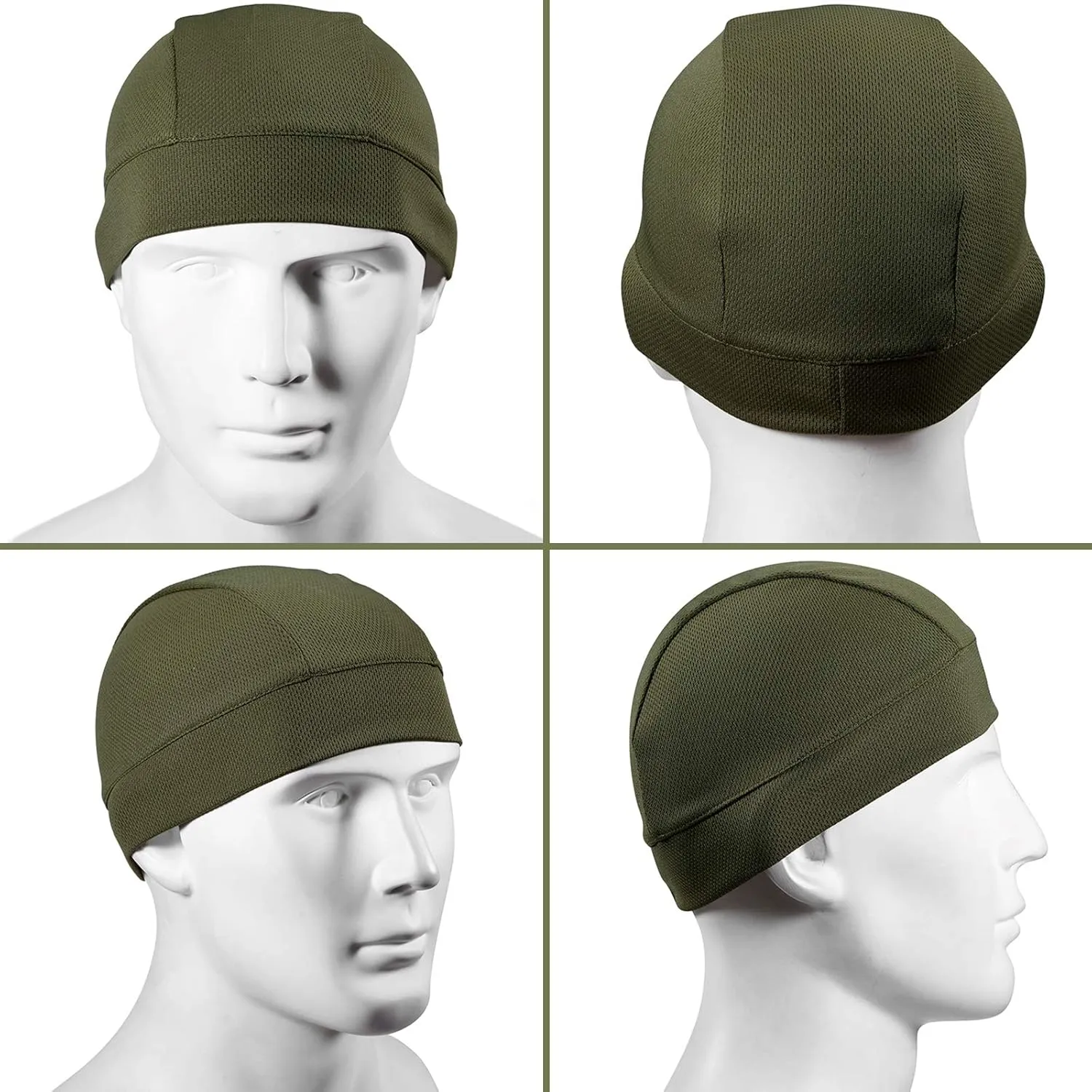SATINIOR 9 Pieces Cooling Skull Caps Helmet Liner Sweat Beanie Cap Wicking Cycling Running Hat for Men and Women Sports