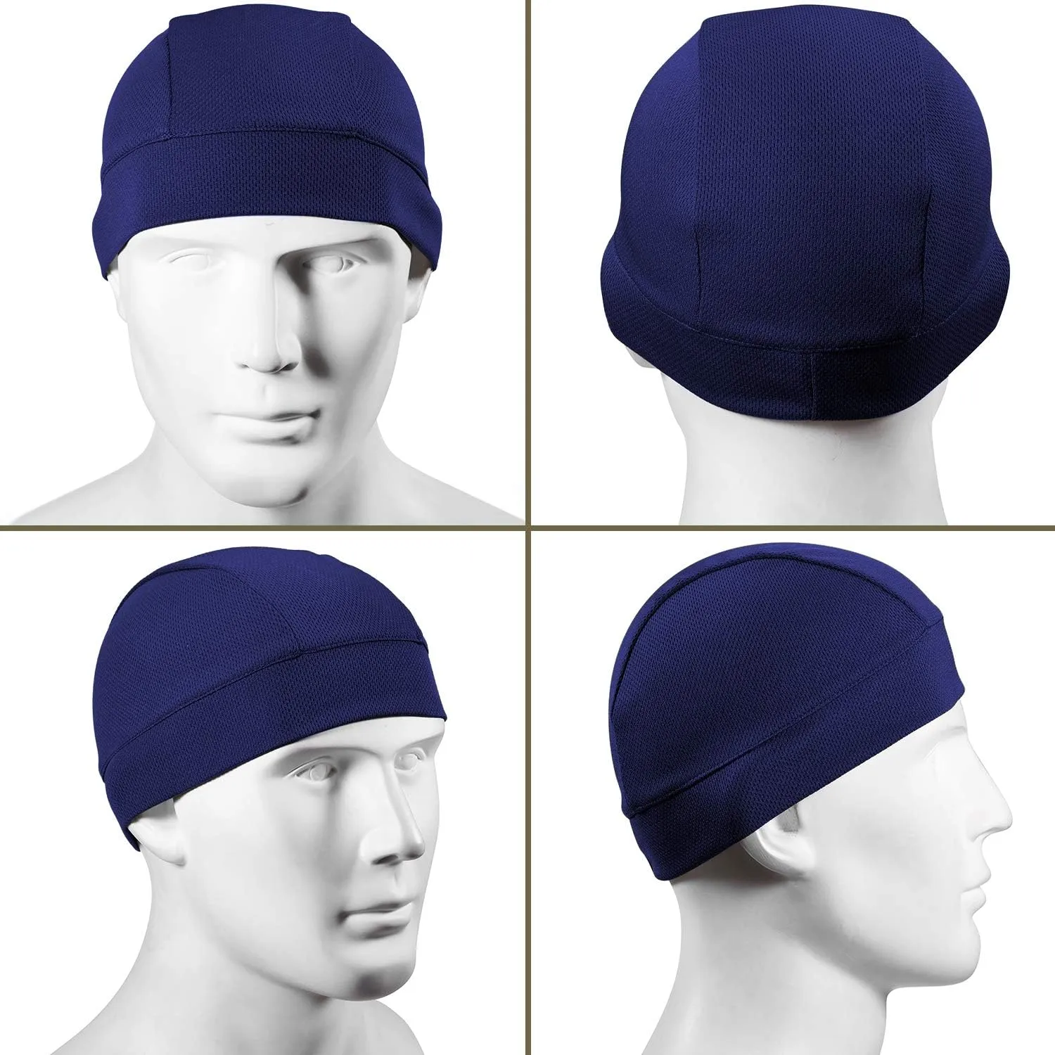 SATINIOR 9 Pieces Cooling Skull Caps Helmet Liner Sweat Beanie Cap Wicking Cycling Running Hat for Men and Women Sports
