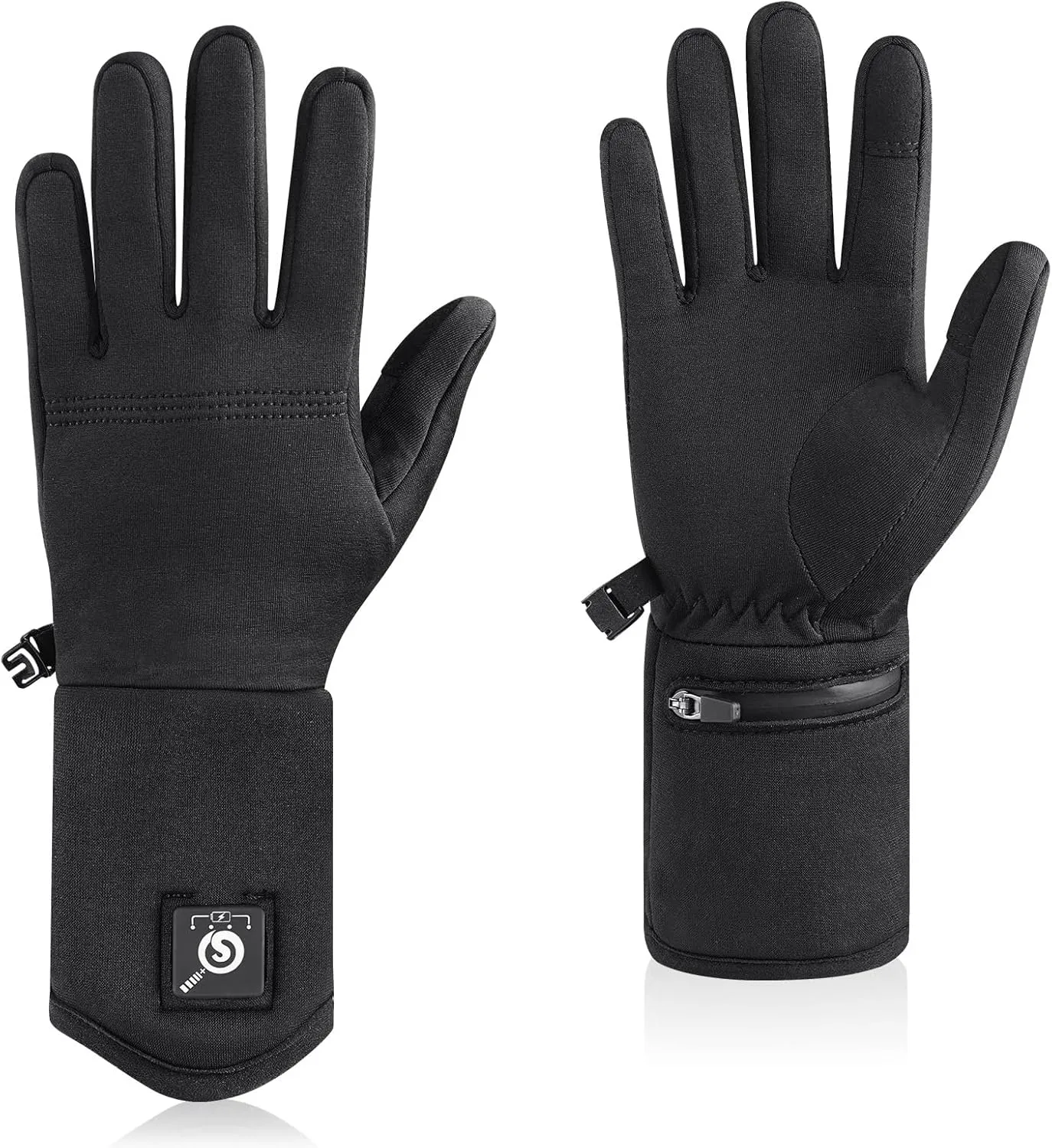 SAVIOR HEAT Heated Glove Liners for Men Women, Rechargeable Battery Electric Heated Gloves, Winter Warm Thin Liners for Skiing, Snowboarding, Hiking, Cycling, Hand Warmers