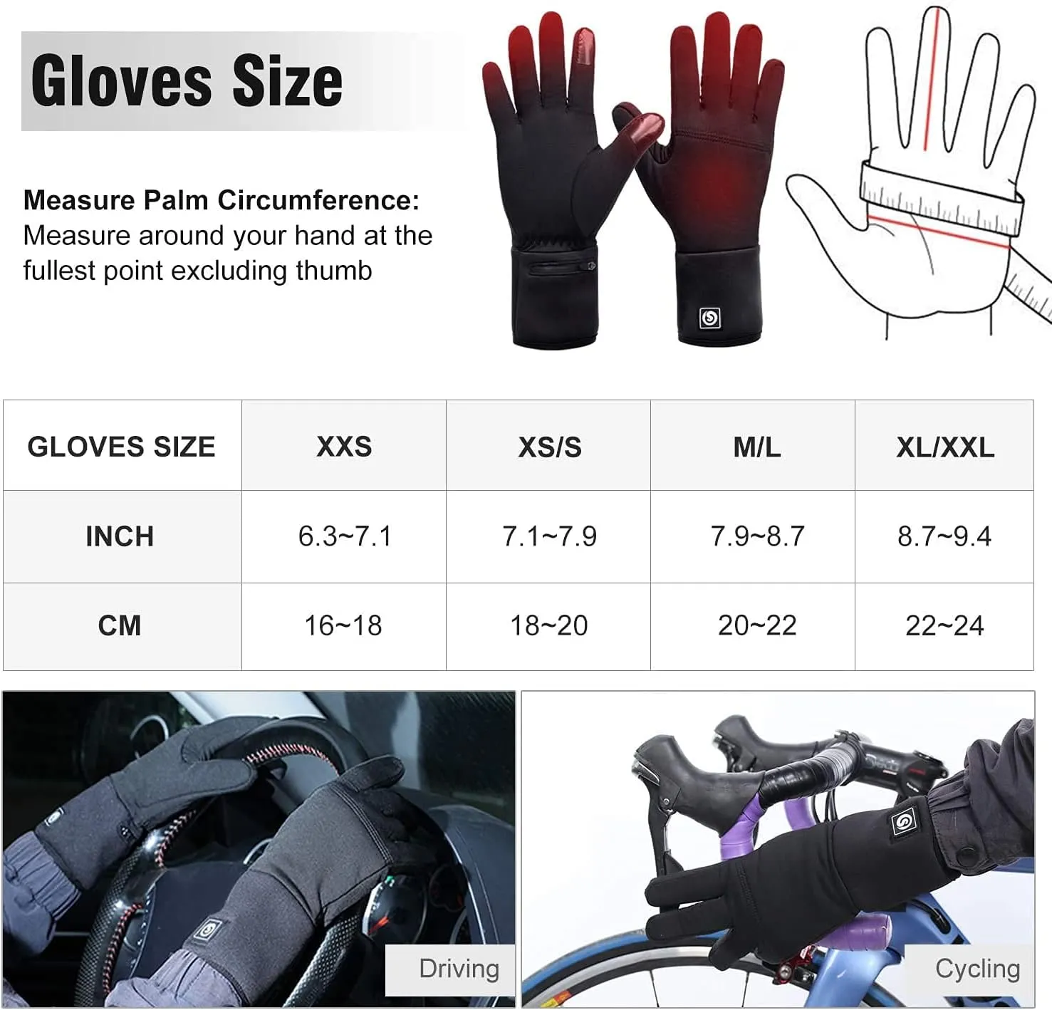 SAVIOR HEAT Heated Glove Liners for Men Women, Rechargeable Battery Electric Heated Gloves, Winter Warm Thin Liners for Skiing, Snowboarding, Hiking, Cycling, Hand Warmers