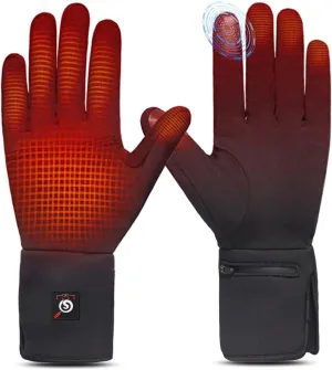 SAVIOR HEAT Heated Glove Liners for Men Women, Rechargeable Battery Electric Heated Gloves, Winter Warm Thin Liners for Skiing, Snowboarding, Hiking, Cycling, Hand Warmers