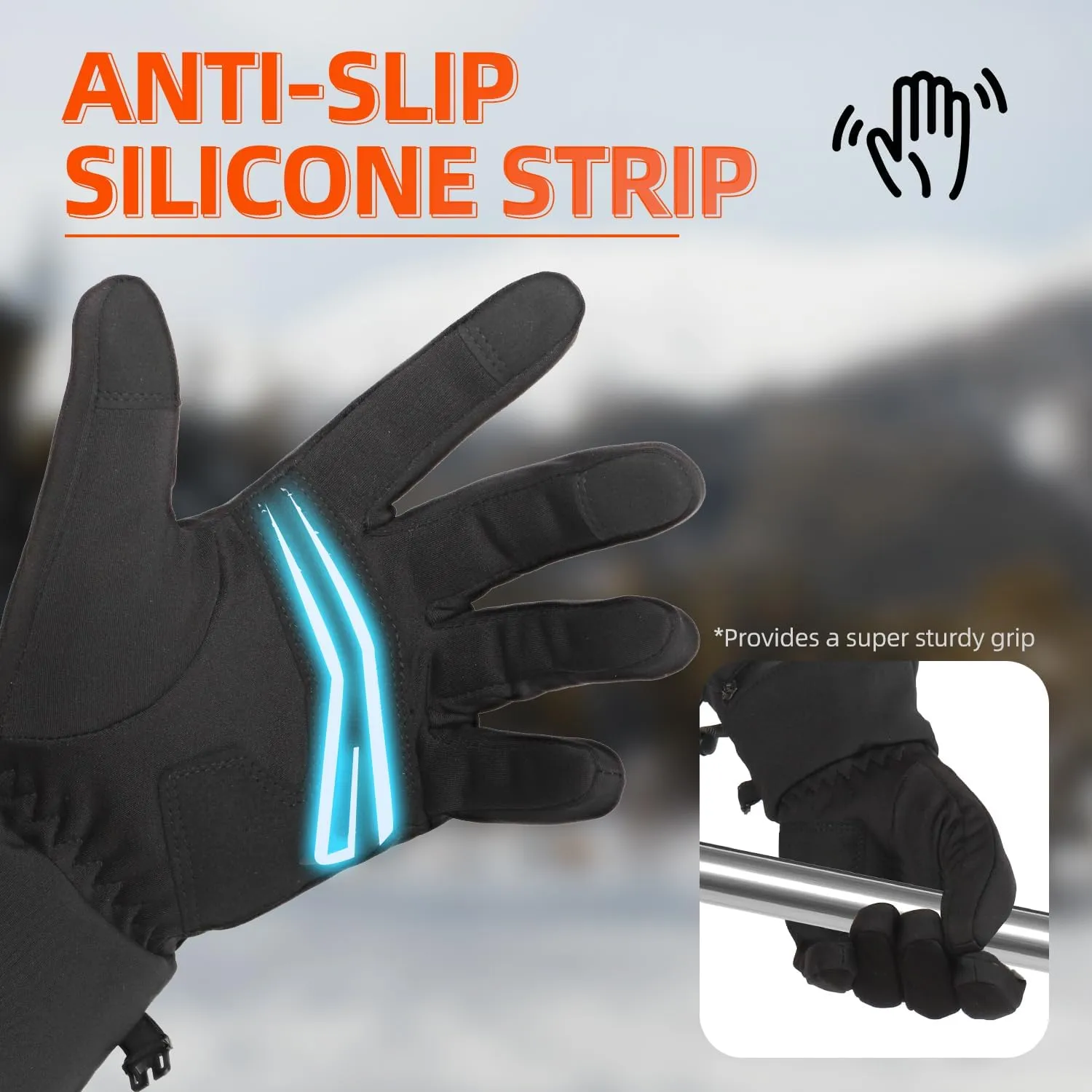 SAVIOR HEAT Heated Gloves, Battery Electric Heated Glove Liners for Men Women Ultra-Thin Hand Warmers Rechargeable Touchscreen Winter Gloves for Outdoor Sports, Black