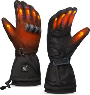 SAVIOR HEAT Heated Motorcycle Gloves for Men Women，7.4V Heating Gloves with 3000mAh Rechargeable Battery Electric Gloves for Cycling Riding Snowmobile Skiing