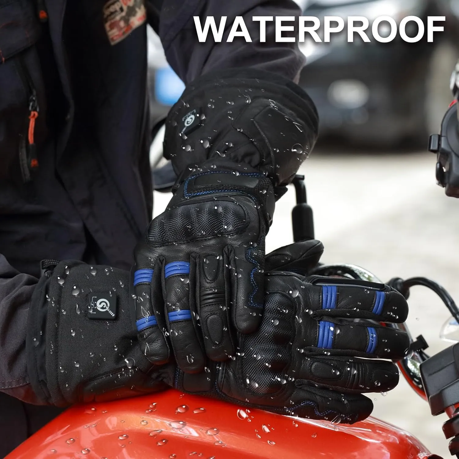 Savior Professional Heated Motorcycle Gloves for Men Women,Dual Mode Electrically Heated Waterproof and Windproof Gloves with 12V Charging Cord,Suitable for Winter Riding,Skiing,etc.