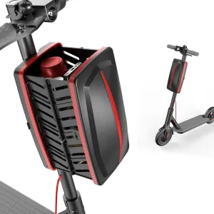 Scooter Basket 8L, Scooter Storage Bag Foldable Waterproof Universal, Bike Bicycel Front Hanging Storage Accessories Kit for Adults, Boys, Grils - Black (8L)