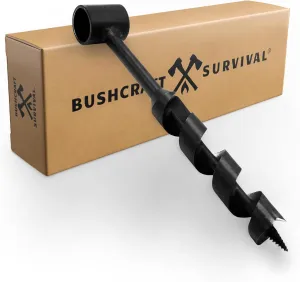 Scotch Eye Auger | Manual Drill Bit and Hand Wood Auger for Camping Shelter Building | Heavy Duty Steel Settler's Wrench Bushcraft Tool & Bushcrafting Gear