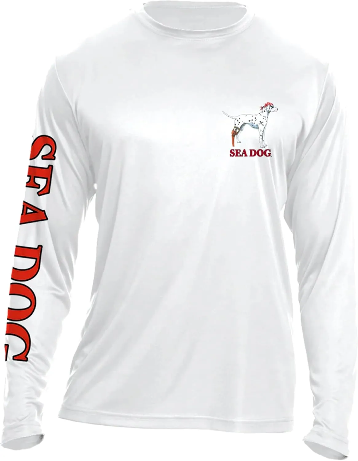 SEA DOG Set The Puppies Free UPF50 UV Sun Protection Long Sleeve Shirt 100% Microfiber Polyester - Designed & Printed in USA