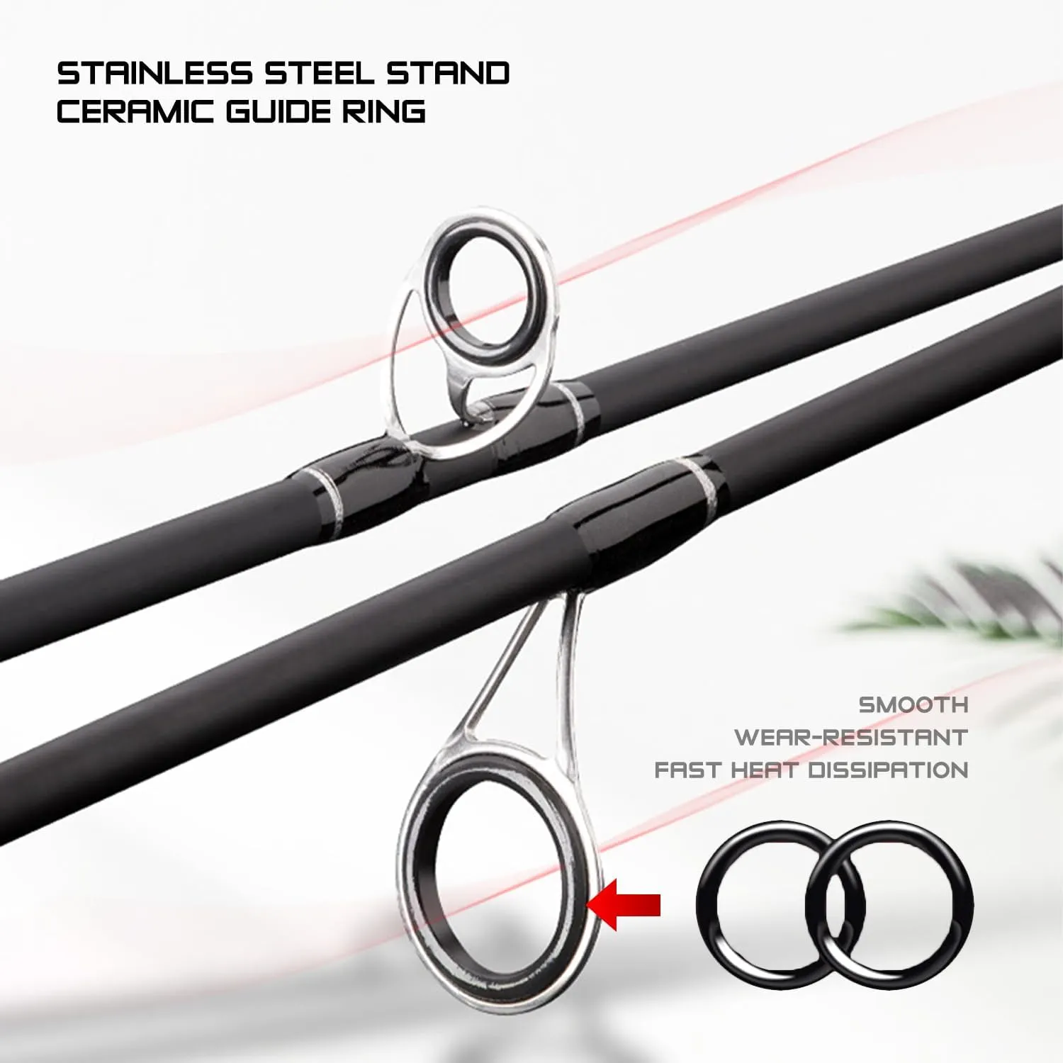 SEASIR Grandmaster Fishing Rod, Portable Spinning/Bait-Caster Rod 2-Piece, Compact Fishing Rod, Travel Surf Rod Medium-Fast, Carbon Fiber Fishing Pole for Saltwater Freshwater Trout Bass
