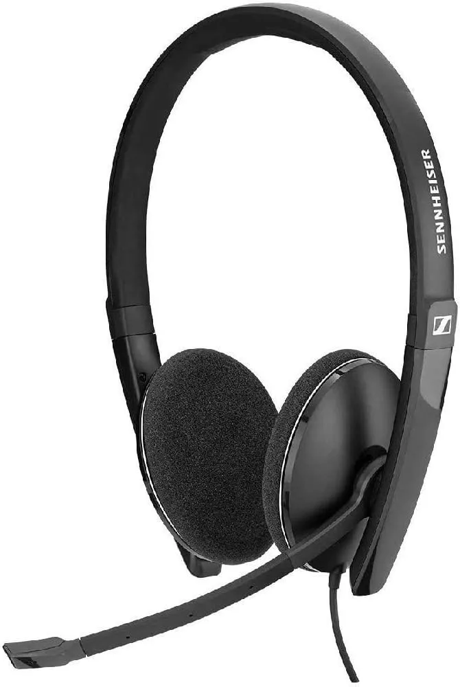 Sennheiser PC 3.2 Chat - Lightweight Stereo Headset With Adjustable Noise-Cancelling Microphone - for Internet Telephony and E-Learners - PC Connectivity- Great for Gaming, Work, & Study,Black