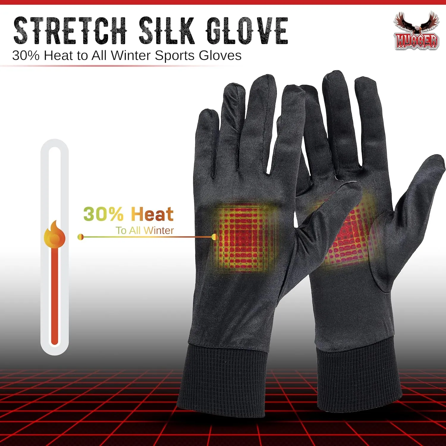 Silk Glove Liners for Cold Weather Men and Women - Winter Ski Glove Liners - Thin Running Gloves, Biking, Motorcycling
