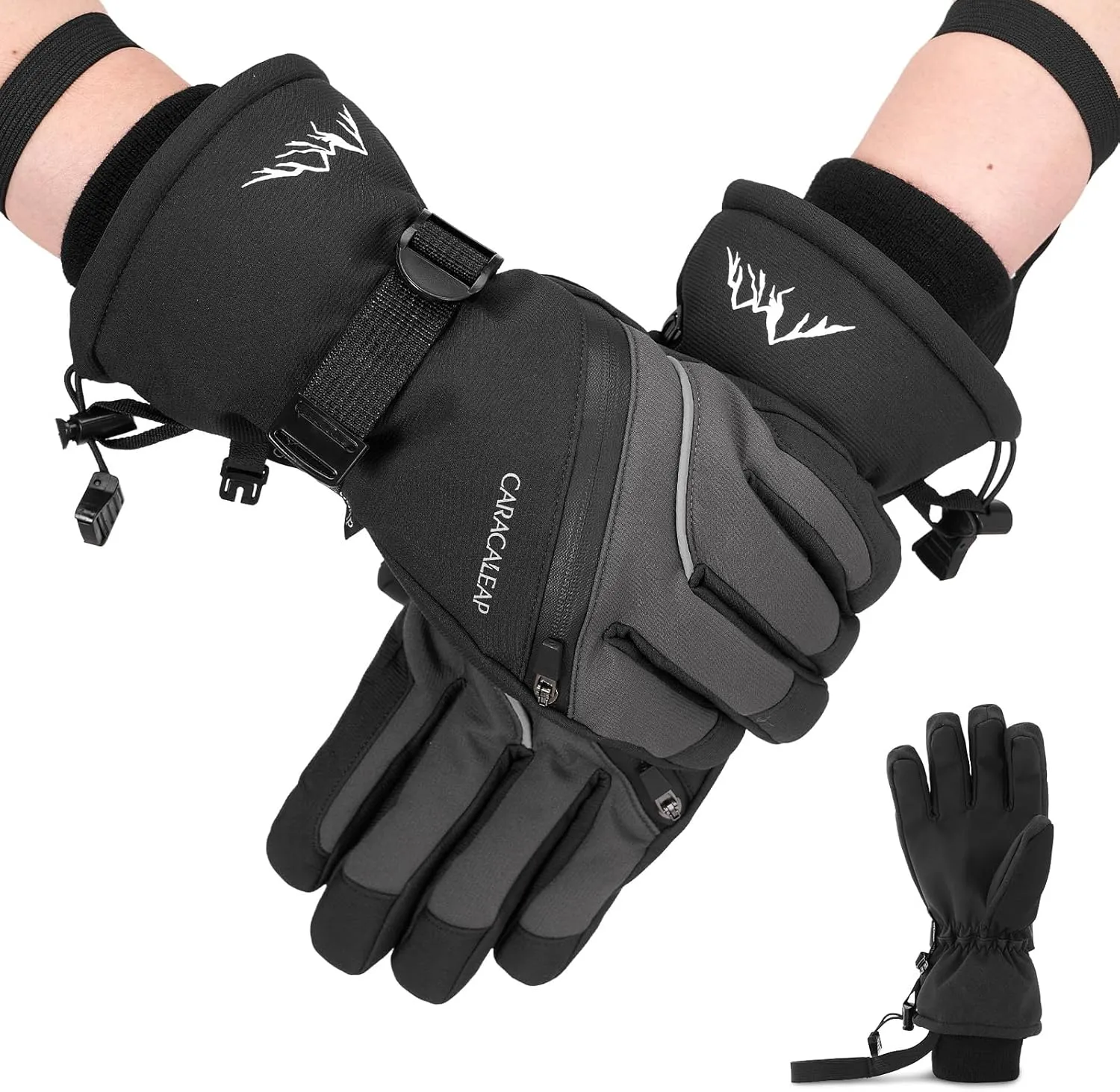 Ski Gloves for Men Women - Winter Snow Windproof Waterproof Skiing Snowboarding for Cold Weather Warm