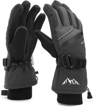 Ski Gloves for Men Women - Winter Snow Windproof Waterproof Skiing Snowboarding for Cold Weather Warm