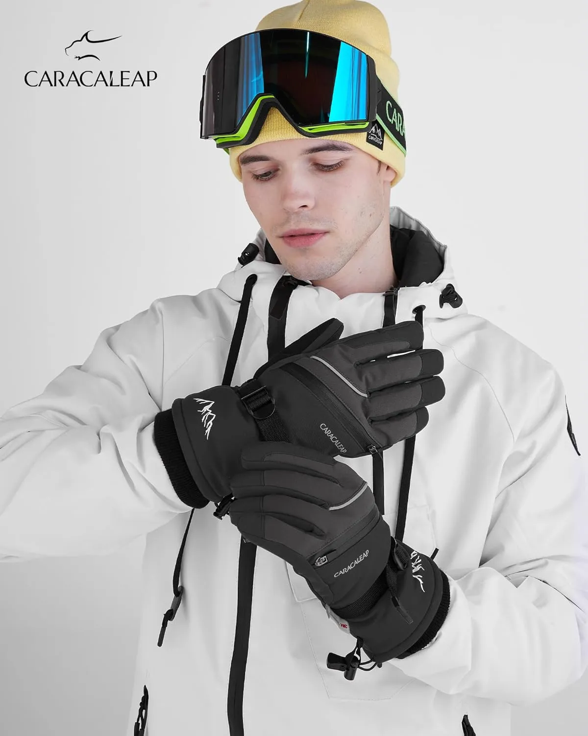 Ski Gloves for Men Women - Winter Snow Windproof Waterproof Skiing Snowboarding for Cold Weather Warm