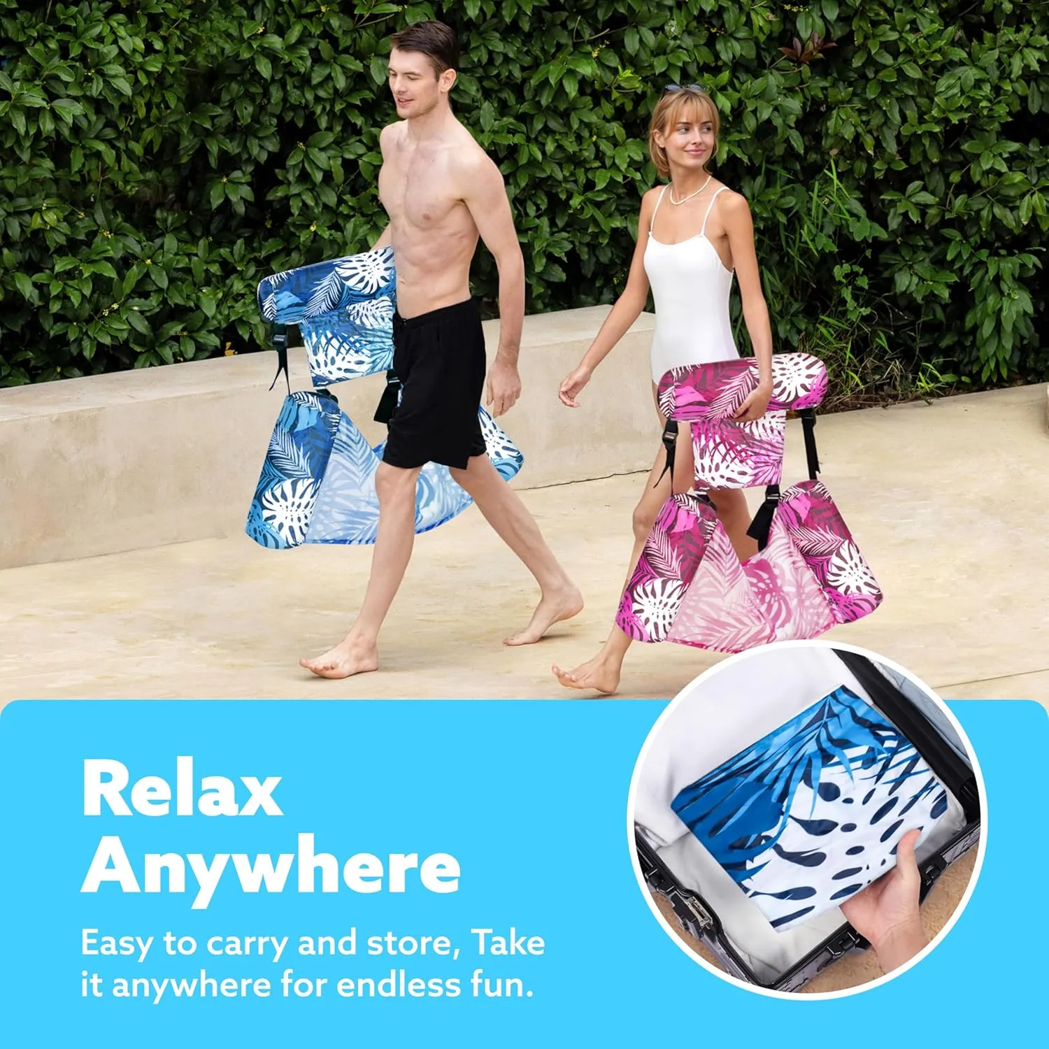 SLOOSH Inflatable Pool Floats Adult,2 Packs Floating Lounge Chairs,Blow up Pool Noodles for Adult Heavy Duty,Floating Chair for Party Summer Water Beach Lake Fun