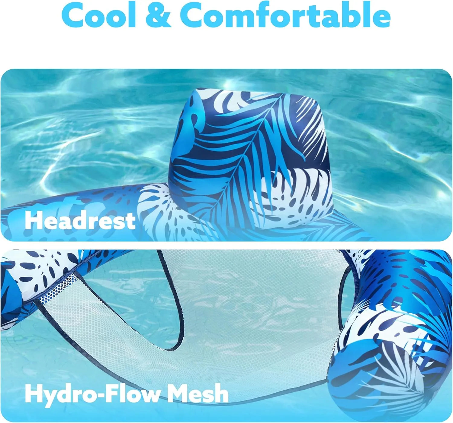 SLOOSH Inflatable Pool Floats Adult,Lounge Chair Adult with Plant Pattern,Floating Water Hammock,Blow up Pool Noodles Rafts for Relaxing Swimming Party Summer Water Beach Lake Fun
