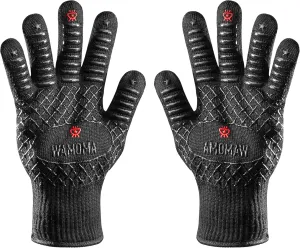 Small Heat Resistant Grilling Gloves for Women - Heat & Fire Proof Gloves for BBQ with Silicone & Cotton Lining | Barbeque, Kitchen, Baking, Oven Gloves for Meat Handling