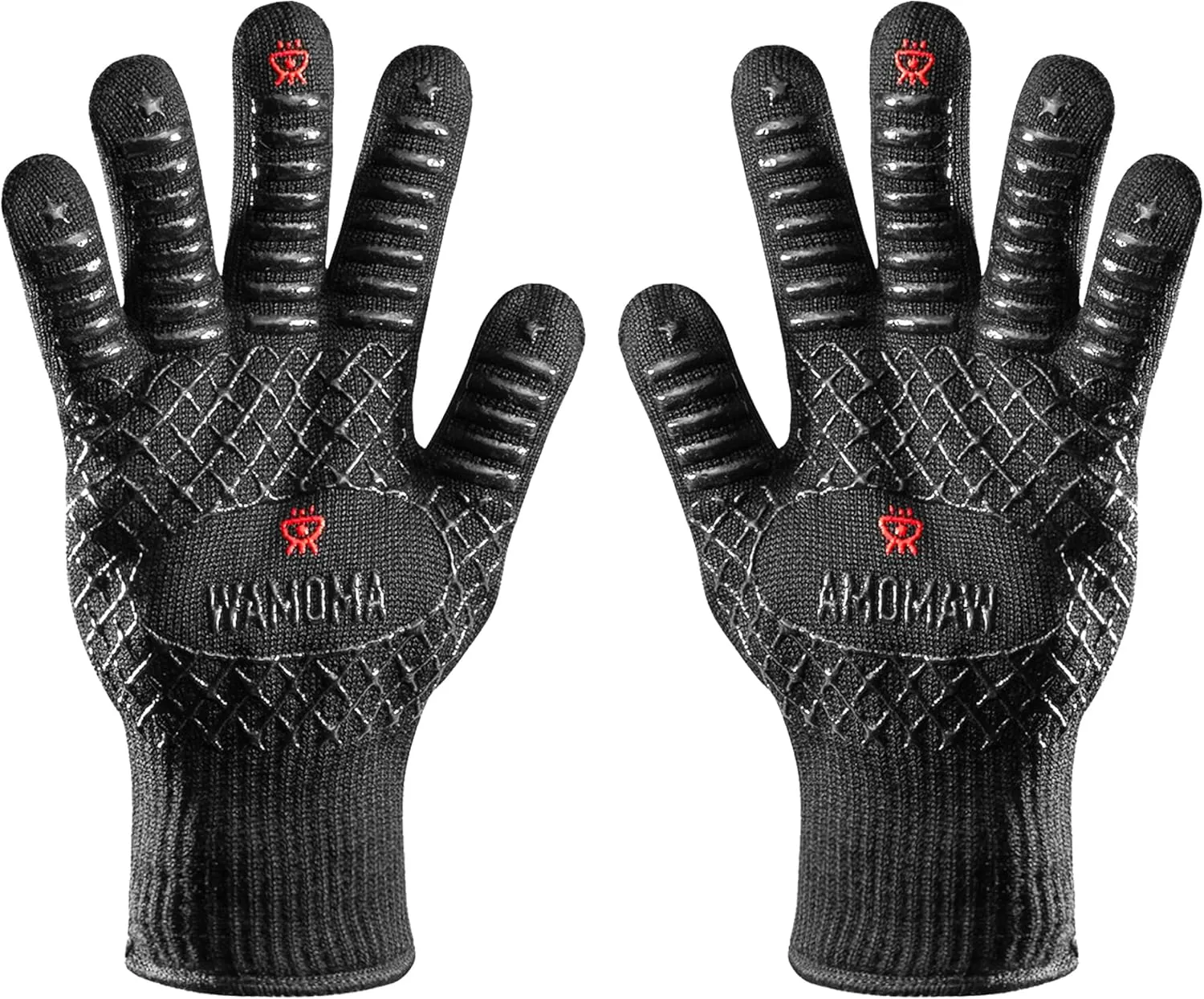 Small Heat Resistant Grilling Gloves for Women - Heat & Fire Proof Gloves for BBQ with Silicone & Cotton Lining | Barbeque, Kitchen, Baking, Oven Gloves for Meat Handling