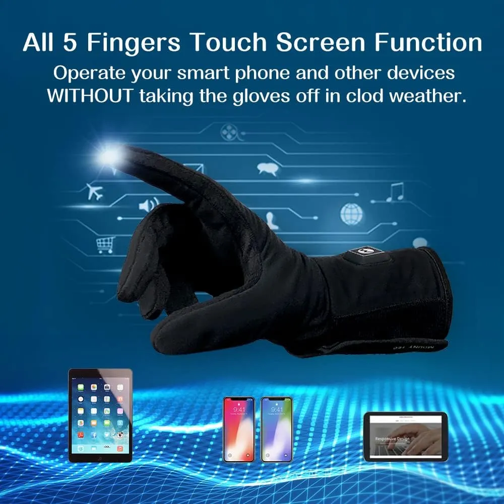 Soft Shell Heated Glove Liner for Men and Women Touch Screen Winter Gloves Rechargeable Battery Hand Warmers