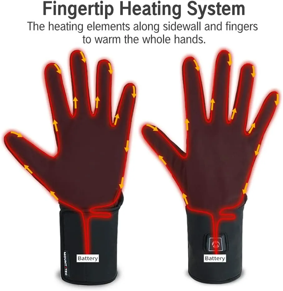 Soft Shell Heated Glove Liner for Men and Women Touch Screen Winter Gloves Rechargeable Battery Hand Warmers