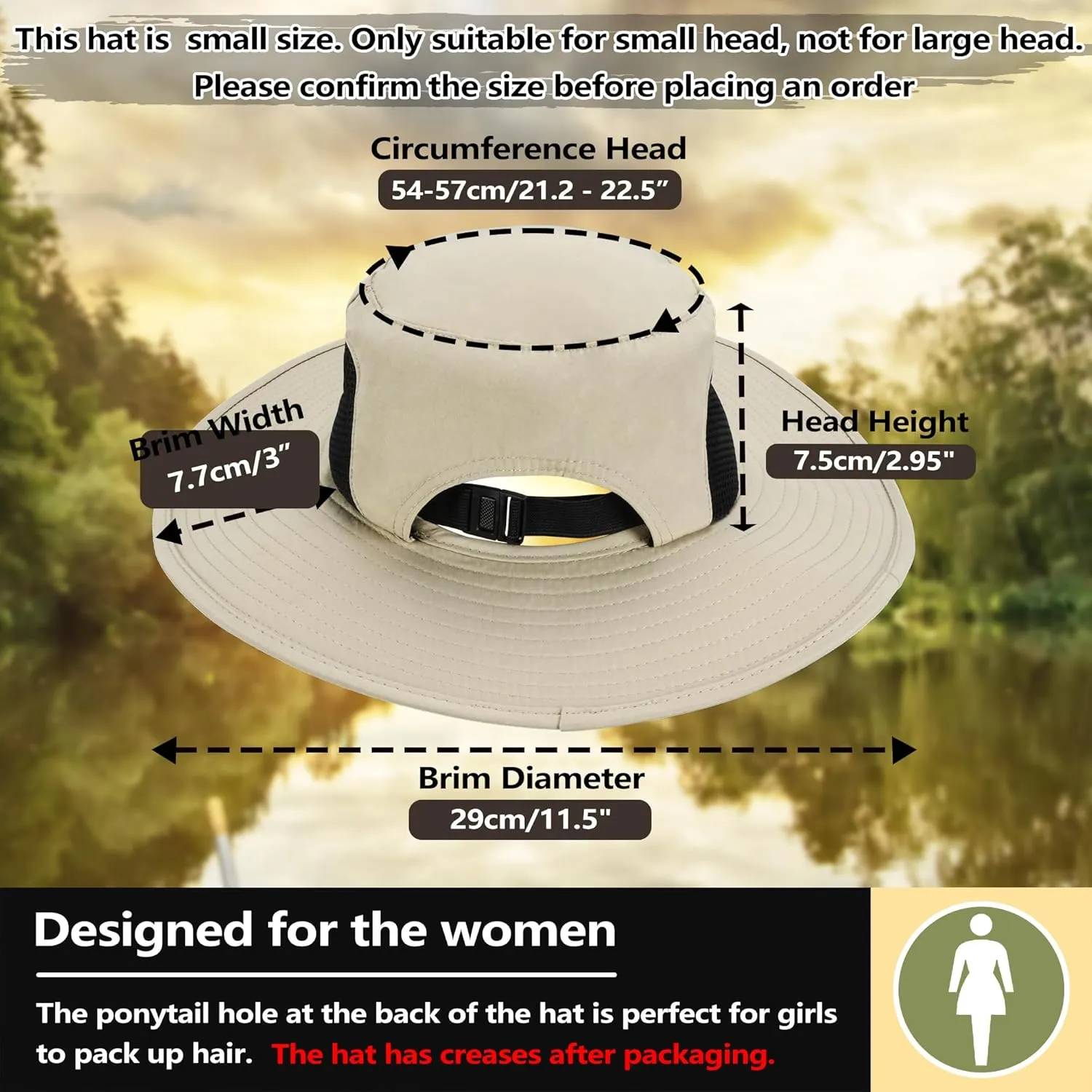 Solaris Ponytail Hole Sun Hats for Women, UPF 50  Sun Protection Outdoor Tribe Packable Cooling Hat for Gardening
