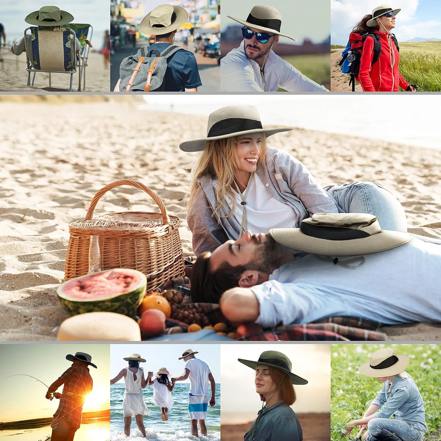 Solaris Ponytail Hole Sun Hats for Women, UPF 50  Sun Protection Outdoor Tribe Packable Cooling Hat for Gardening