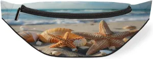 Starfish Shell Beach Fanny Pack for Women Men Waist Pack Crossbody Bag with Adjustable Belt for Travel Hiking Running Cycling Festivals