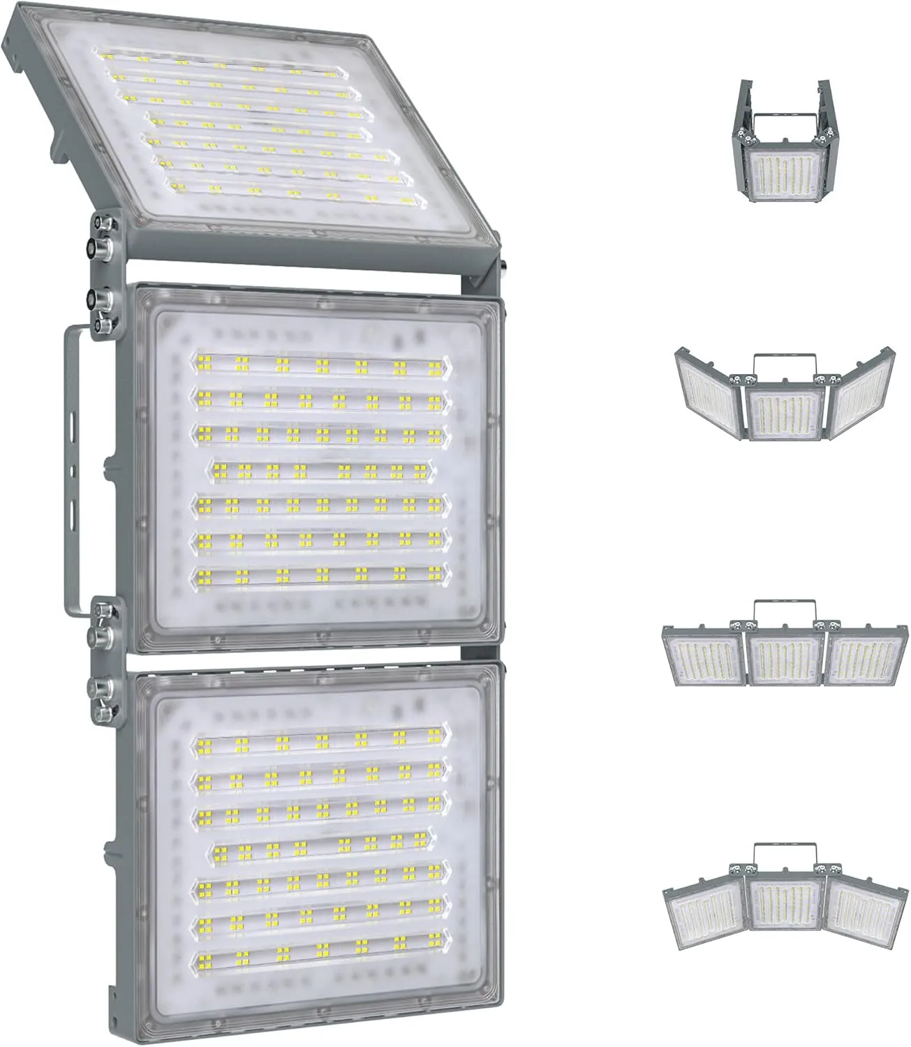 STASUN 600W LED Flood Light, Mini Series Stadium Light, 60000LM 6000K Daylight White, IP66 Waterproof, 3 Adjustable Panels, Outdoor Sports Lighting for Basketball Court, Parking Lot, Baseball Field