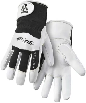 Steiner 0263 Pro-Series IronFlex TIG Premium Kidskin TIG Welding Gloves, Nomex, Poly Lined Back, Adjustable Cuff, Large