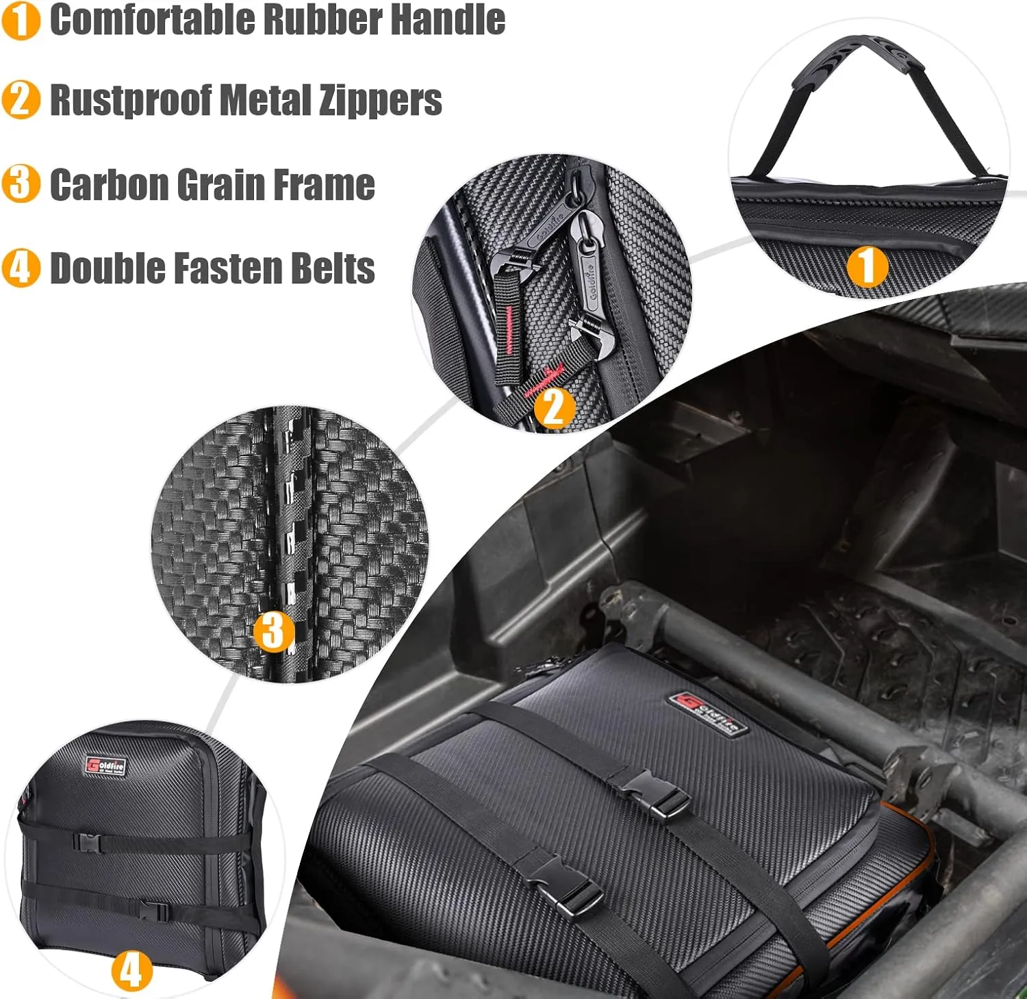 Storage Bag for Maverick X3, 1680D UTV X3 Under Seat Bag Accessories, Underseat Gear Bag for Can-Am Maverick X3 2017-2023 Easy to Carry Waterproof Tool Bag with Mounting Strap (Red)