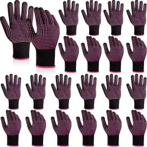 Suhine 20 Pcs Professional Heat Resistant Gloves for Hair Styling Curling Heat Resistant Work Gloves