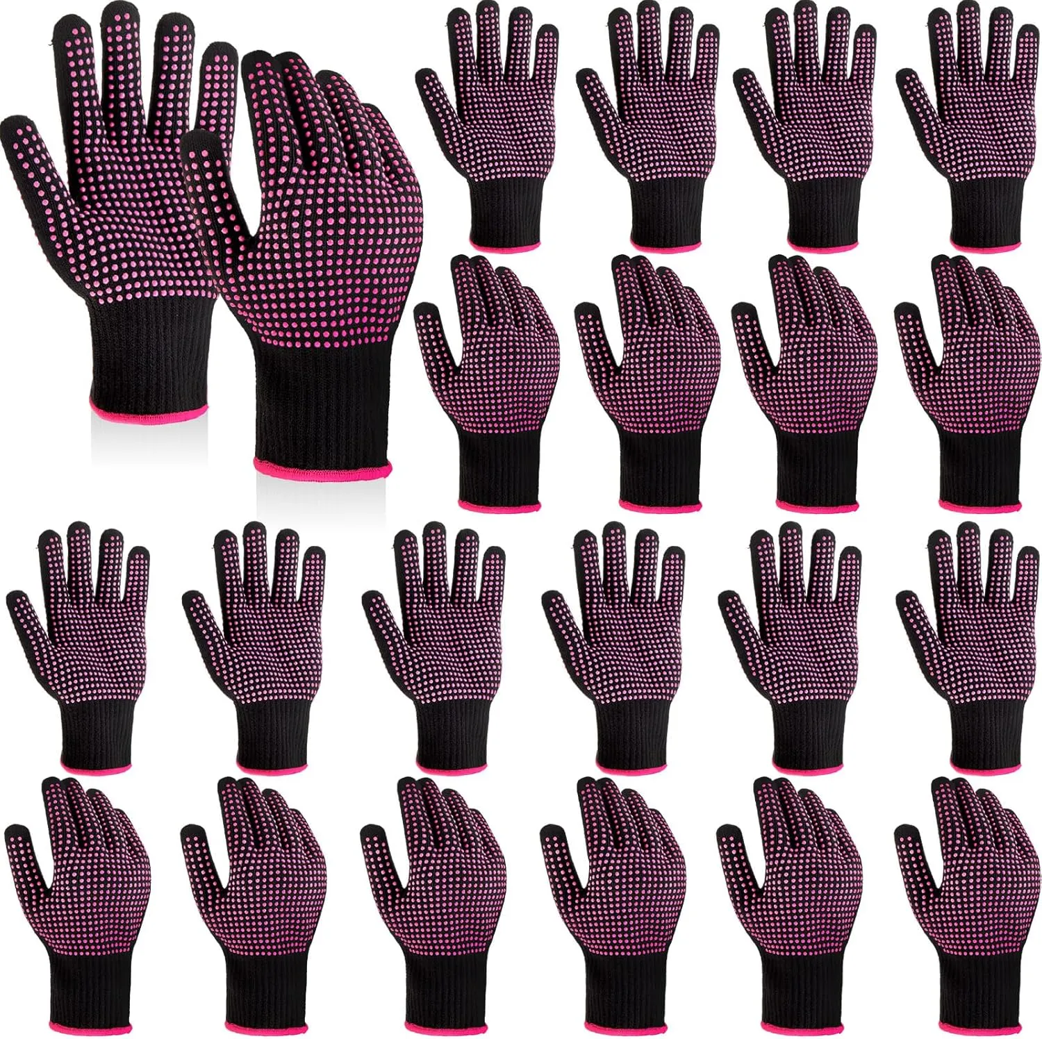 Suhine 20 Pcs Professional Heat Resistant Gloves for Hair Styling Curling Heat Resistant Work Gloves