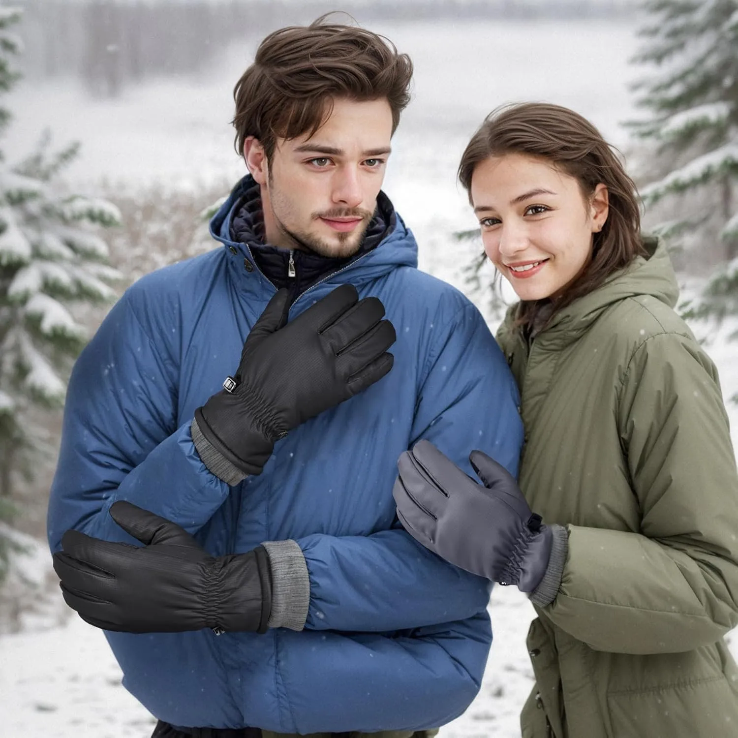 Sukeen Winter Warm Gloves for Men Women,Windproof Ski Gloves Anti-Slip Touch Screen Snow Glove with Thick Plush for Outdoor