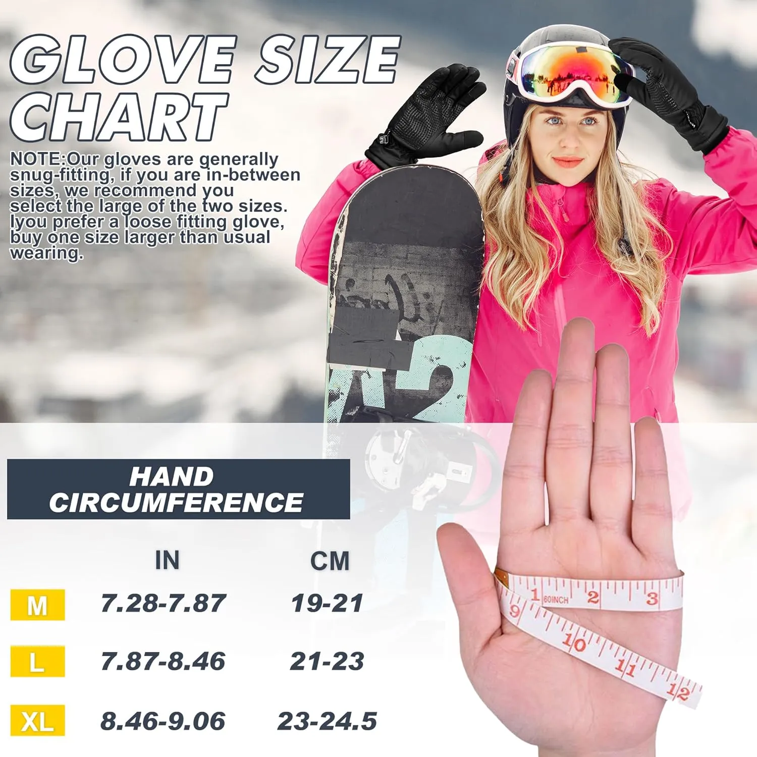 Sukeen Winter Warm Gloves for Men Women,Windproof Ski Gloves Anti-Slip Touch Screen Snow Glove with Thick Plush for Outdoor
