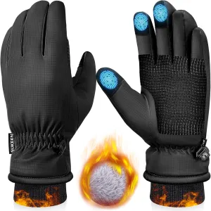 Sukeen Winter Warm Gloves for Men Women,Windproof Ski Gloves Anti-Slip Touch Screen Snow Glove with Thick Plush for Outdoor