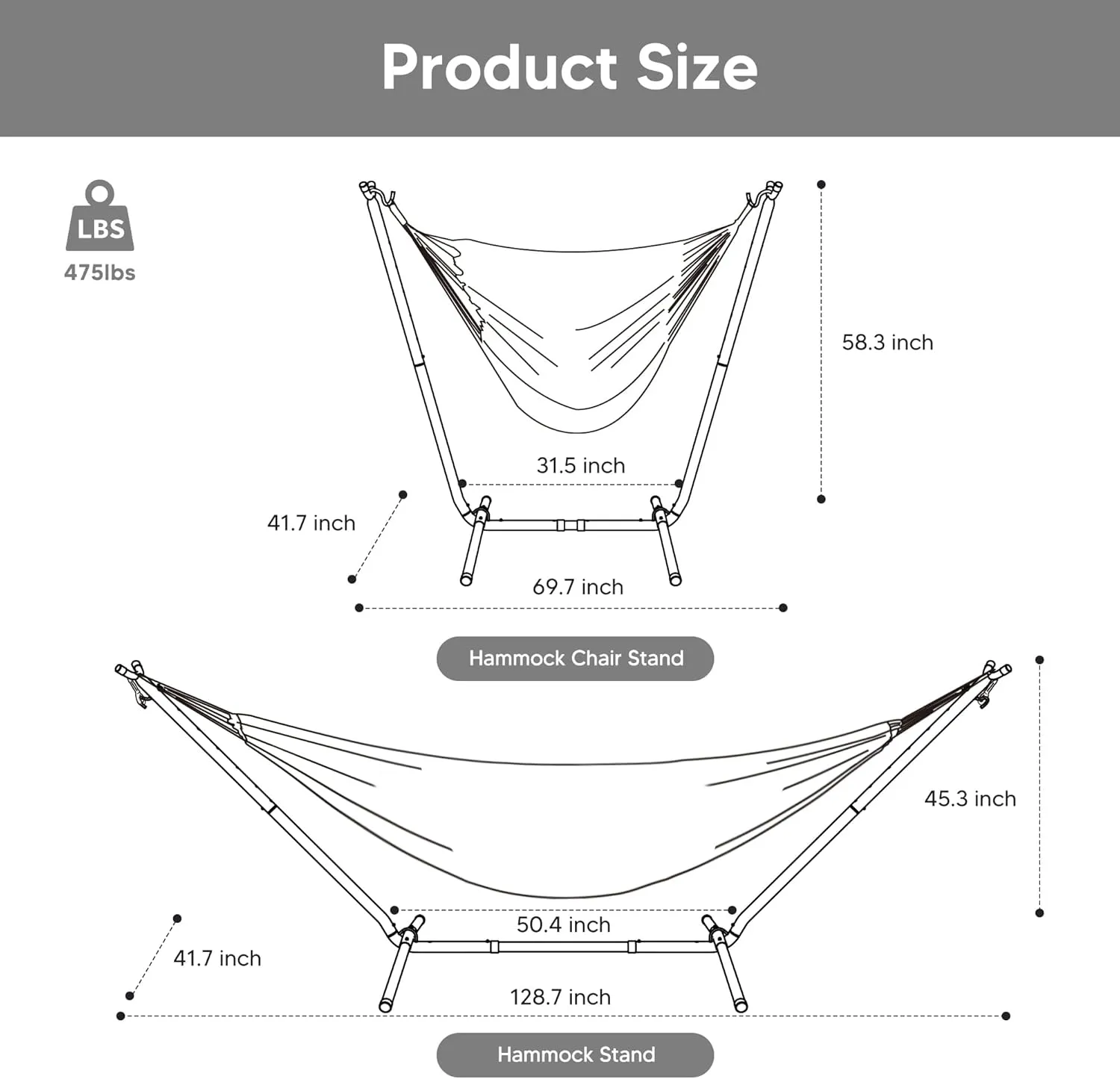 SUNCREAT 2-in-1 Convertible Portable Double Hammock with Stand Included, Outdoor Hammock and Stand, Patent Pending, Sea Blue