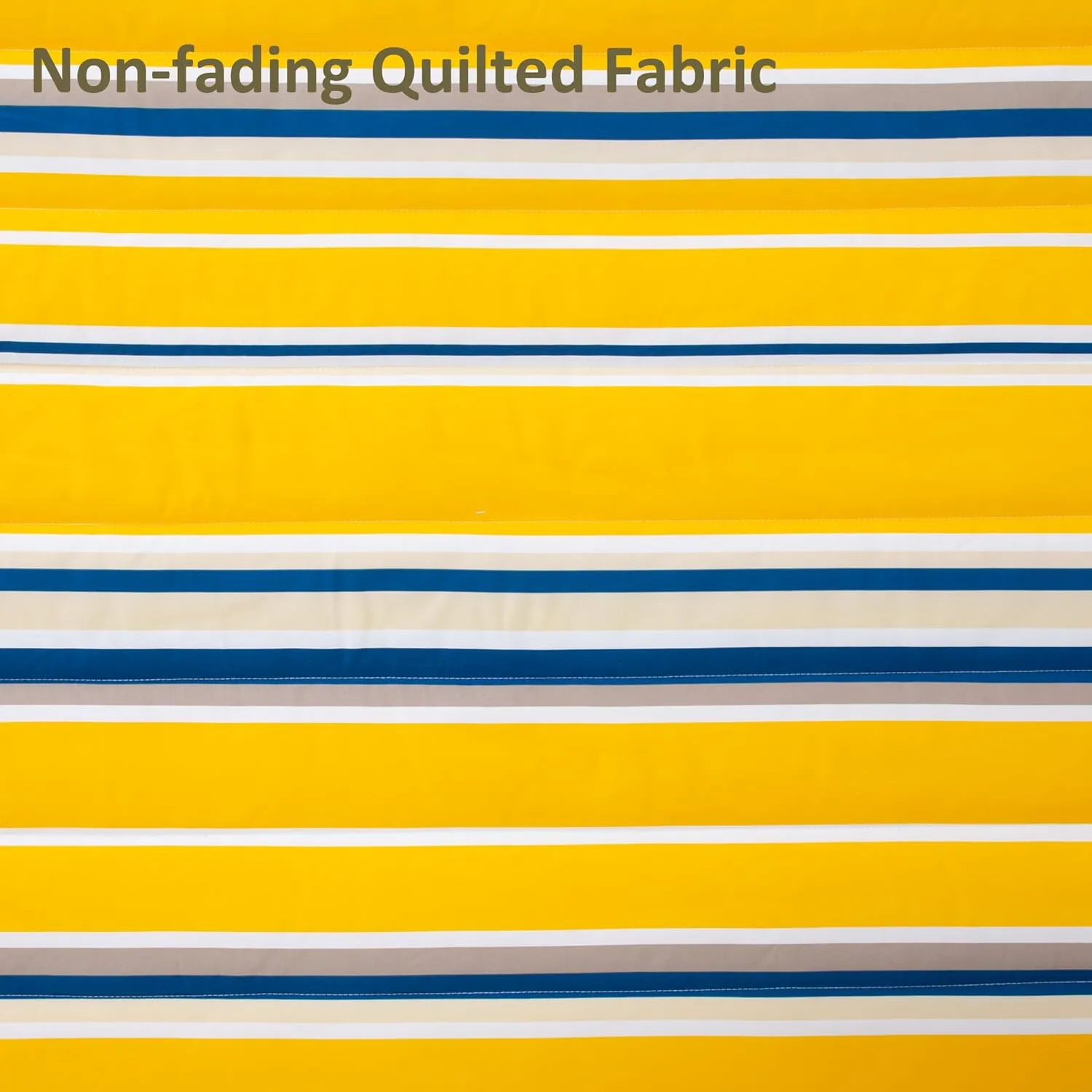SUNCREAT Double Quilted Hammock with Large Soft Pillow, 475 lbs Capacity, Large Two Person Hammock for Trees, Yellow & Blue Stripes