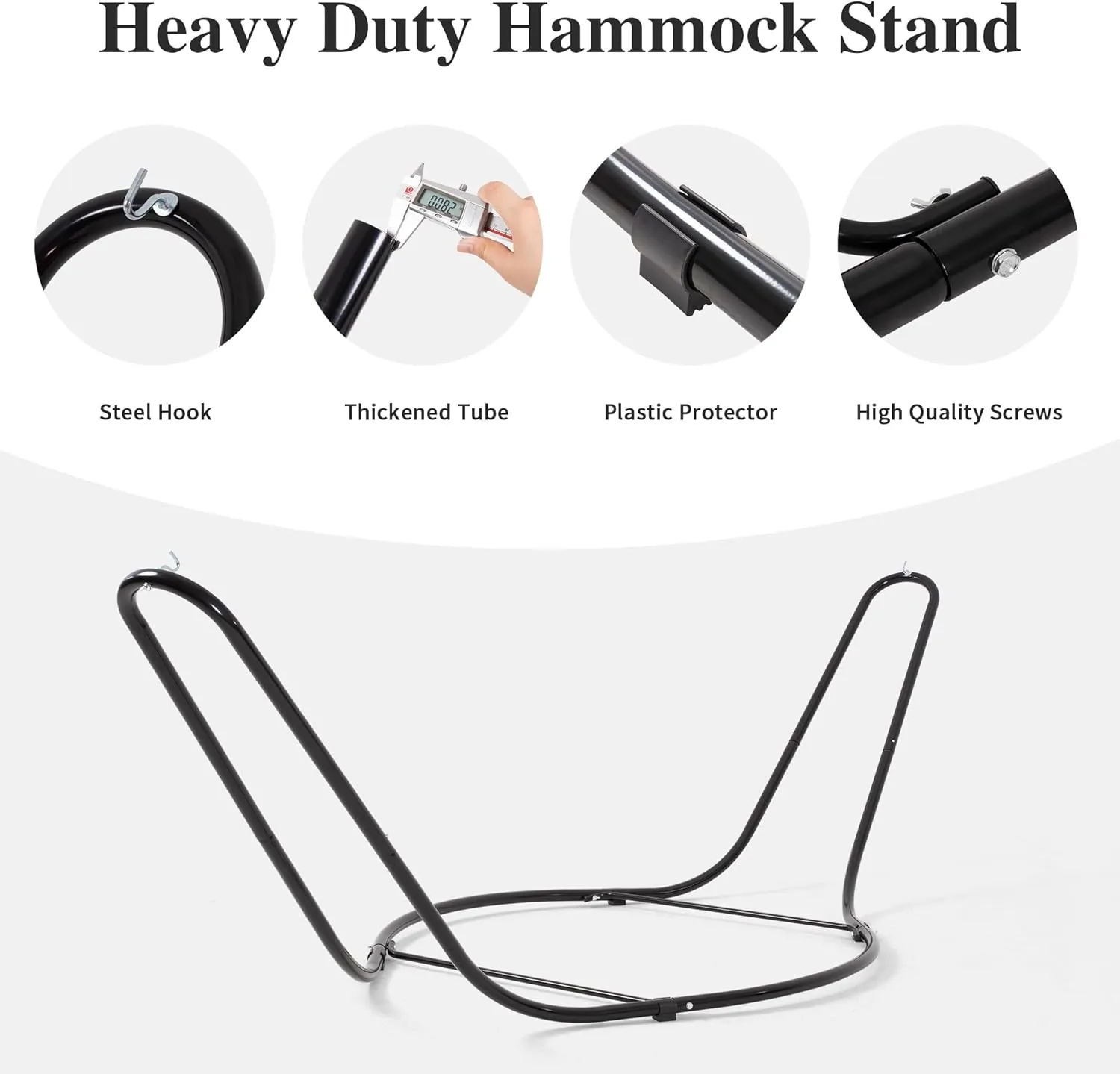 SUNCREAT Hammocks Outdoor Portable Hammock with Stand, 475 lbs Capacity, Heavy Duty Double Hammock with Stand Included, Patent Pending, Tan