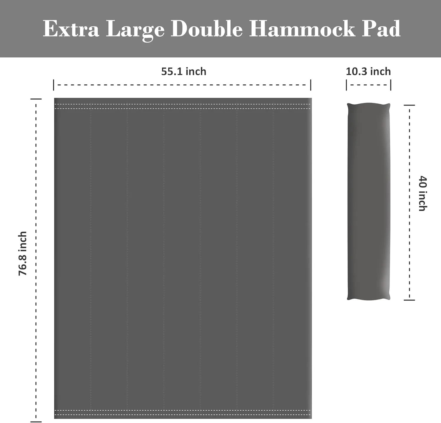 SUNCREAT Outdoor Portable Hammock Pad, 2 Person Polyester Hammock Pad, Dark Gray