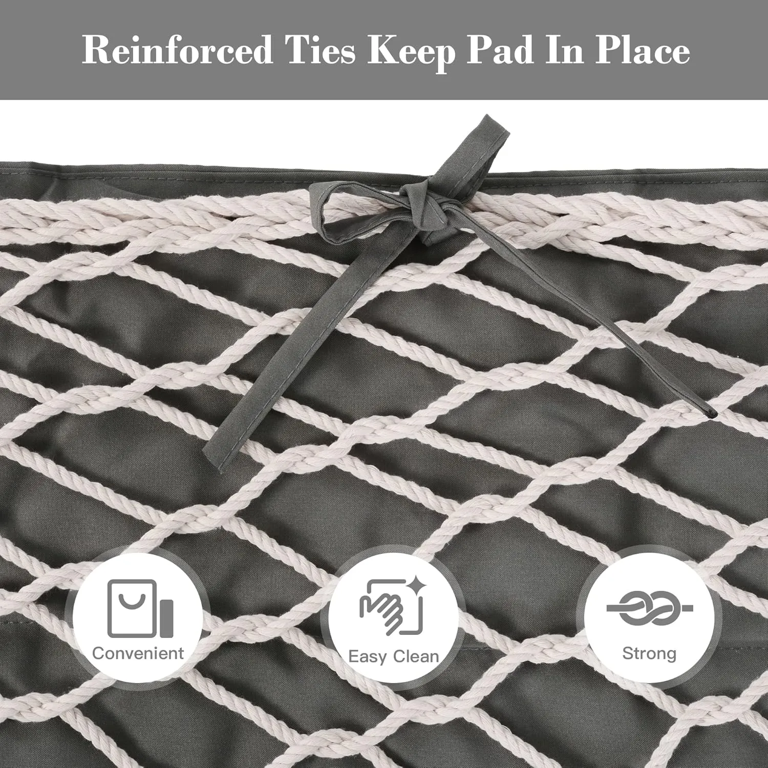 SUNCREAT Outdoor Portable Hammock Pad, 2 Person Polyester Hammock Pad, Dark Gray
