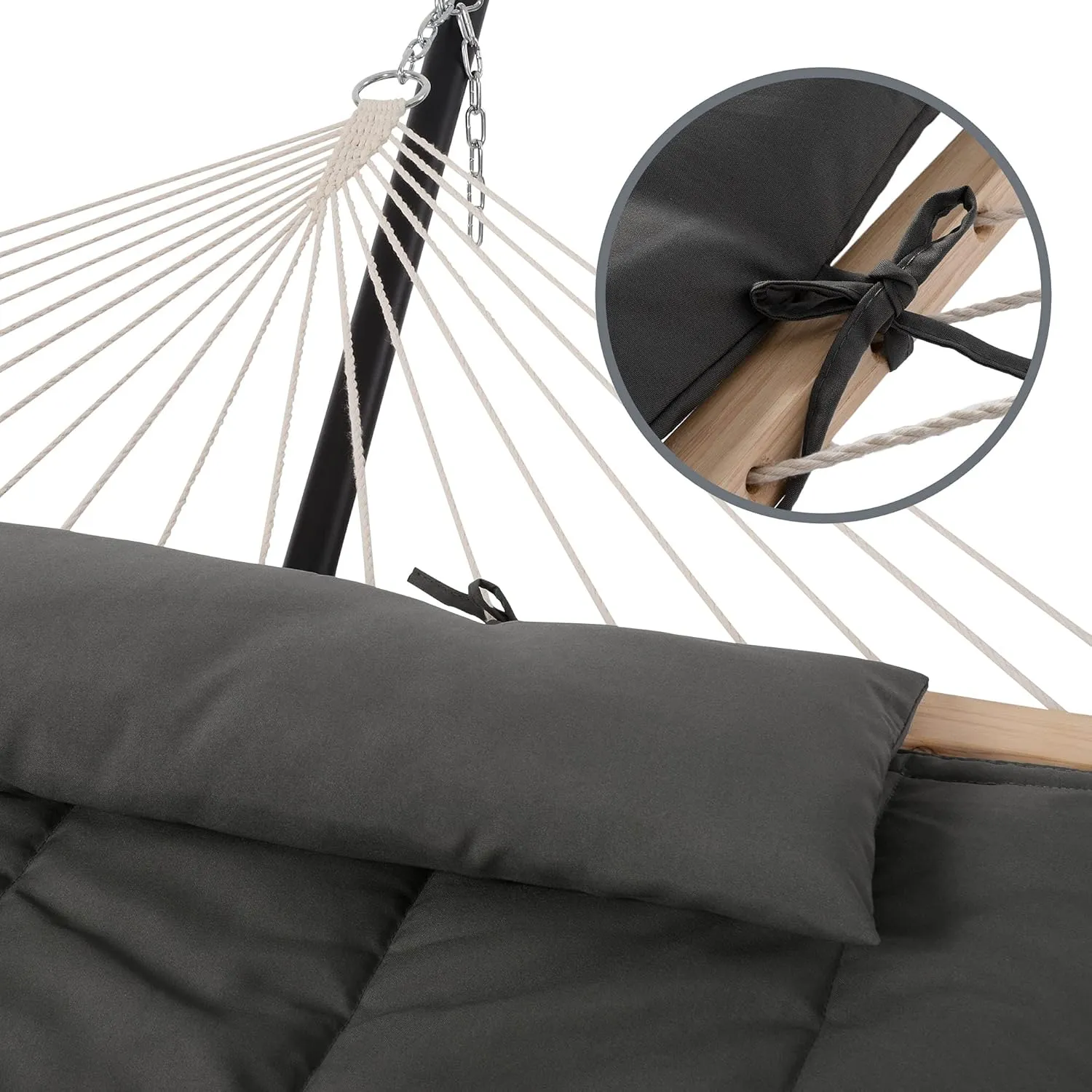 SUNCREAT Outdoor Portable Hammock Pad, 2 Person Polyester Hammock Pad, Dark Gray