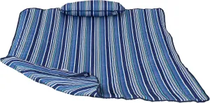 Sunnydaze Polyester Quilted Hammock Pad and Pillow Set - Weather-Resistant - Breakwater Stripe