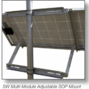 Sunwize Universal Side-of-Pole Multi-Module Mount, 80" Rail Length 4-6" Pole