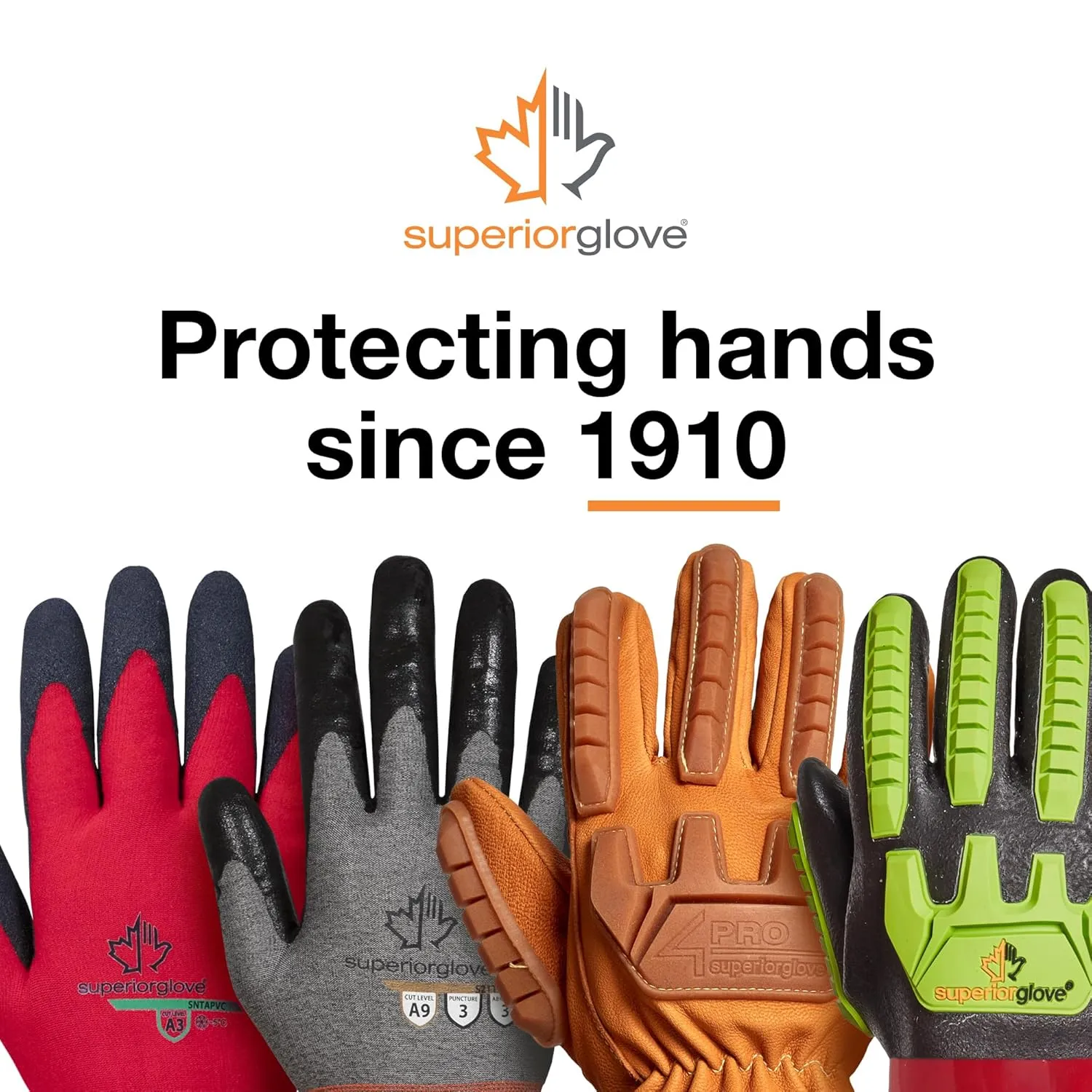 Superior Glove Endura Cut and Water Resistant Leather Work Gloves for Men & Women – 378GOBKL Large (Pack of 1 Pair)