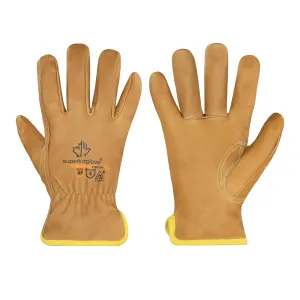 Superior Glove Endura Cut and Water Resistant Leather Work Gloves for Men & Women – 378GOBKL Large (Pack of 1 Pair)