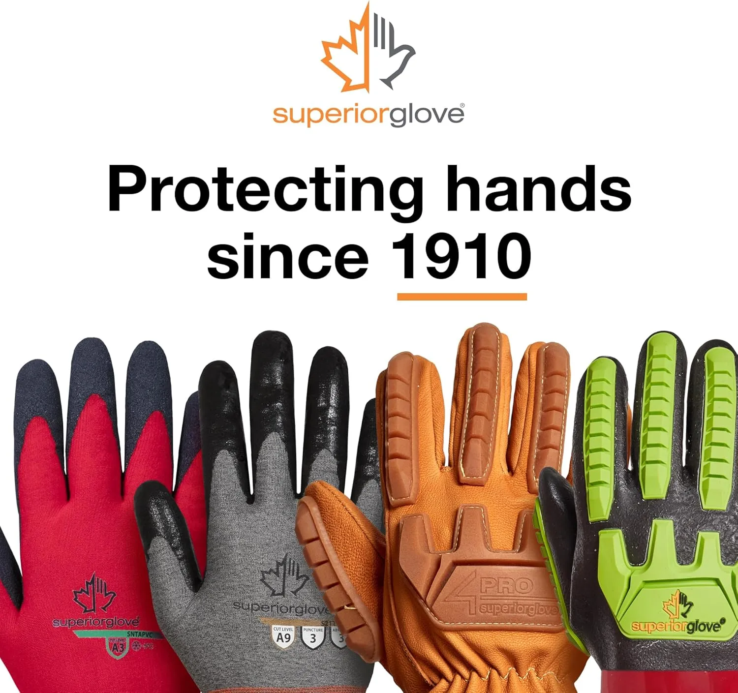 Superior Glove Endura Goatskin Leather Work Gloves Arc Flash Cut Resistant Safety Hand Protection