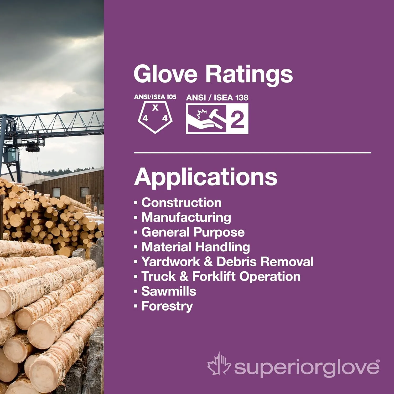 Superior Glove Endura Impact and Water Resistant Leather Work Gloves for Hand Safety Protection - 378GKVSB Large (Pack of 1 Pair)