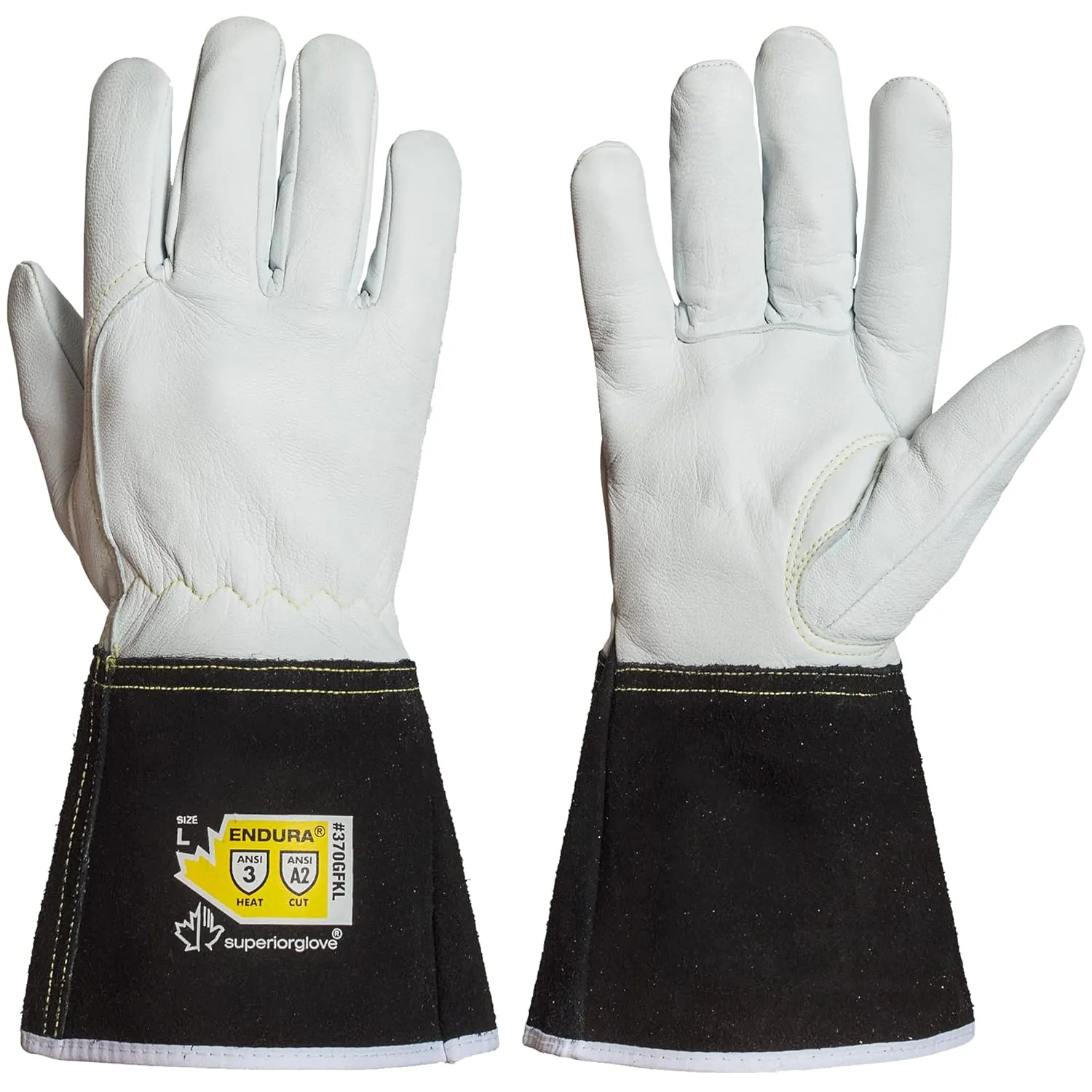 Superior Glove Precision Arc Goatskin Leather TIG Welding Gloves with ParaActiv Liner Cut Protection 370GFKLL (1 Pair Work Gloves) Medium
