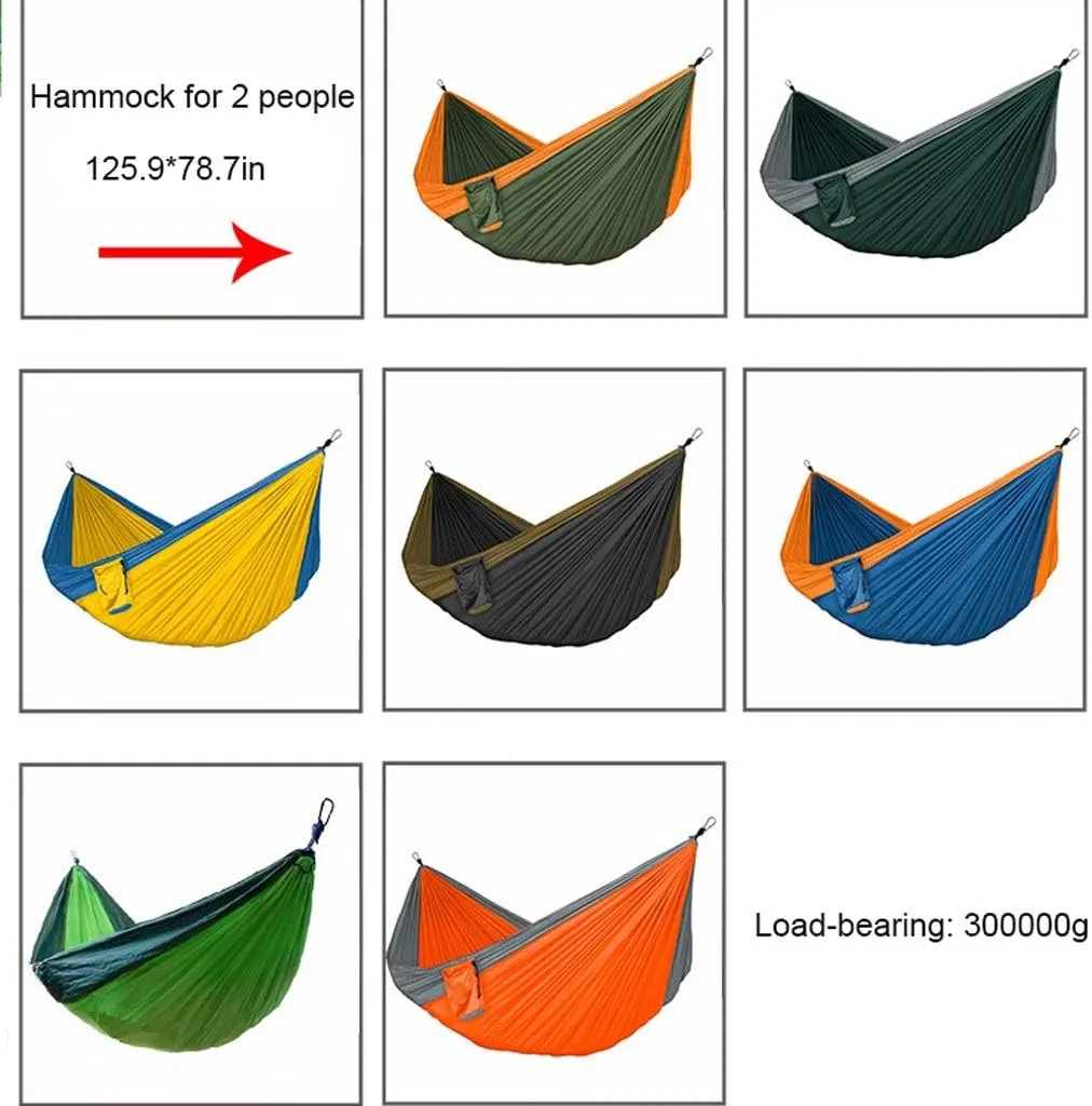 Swings Single Double Outdoor Hammock Swing 125.9x78.7 Inch Nylon Parachute Cloth Portable Hammock Leisure Travel Camping Hammock Swing Swing Outside Toys (Color : F)