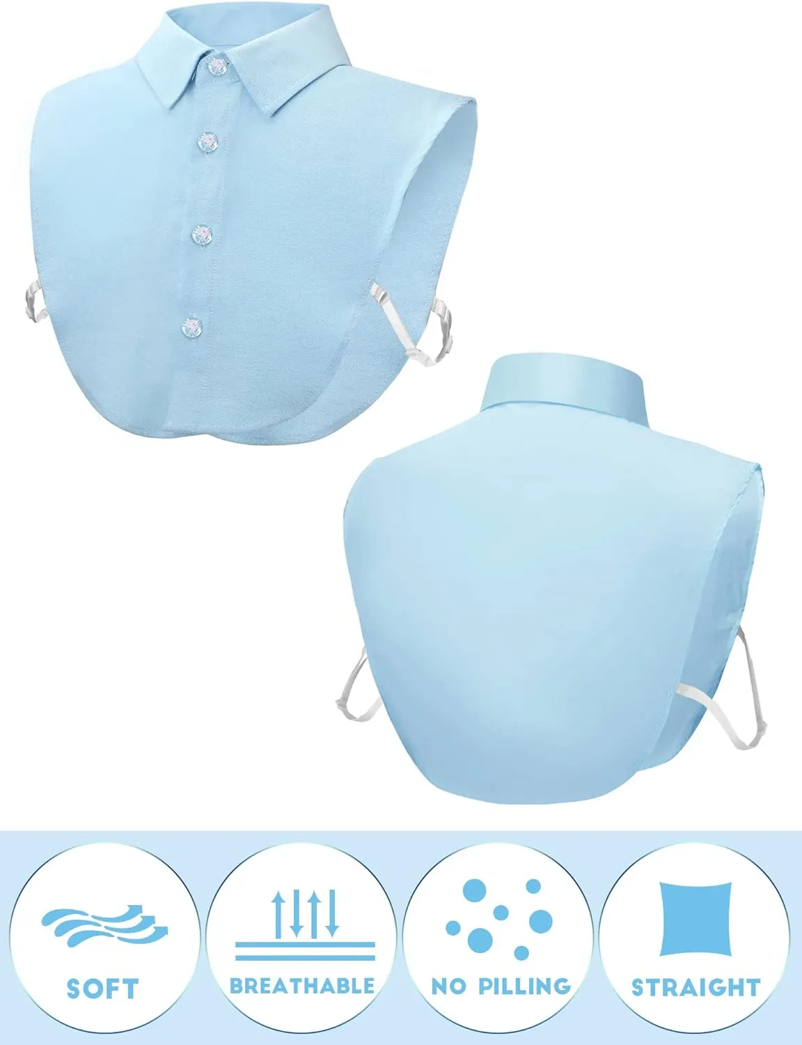 Syhood 4 Pcs Fake Collar Detachable False Dickey Collar Half Shirts Round for Women Outfits
