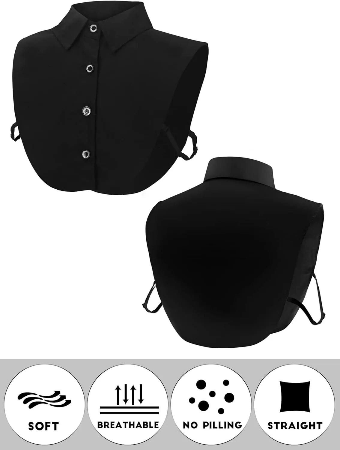 Syhood 4 Pcs Fake Collar Detachable False Dickey Collar Half Shirts Round for Women Outfits
